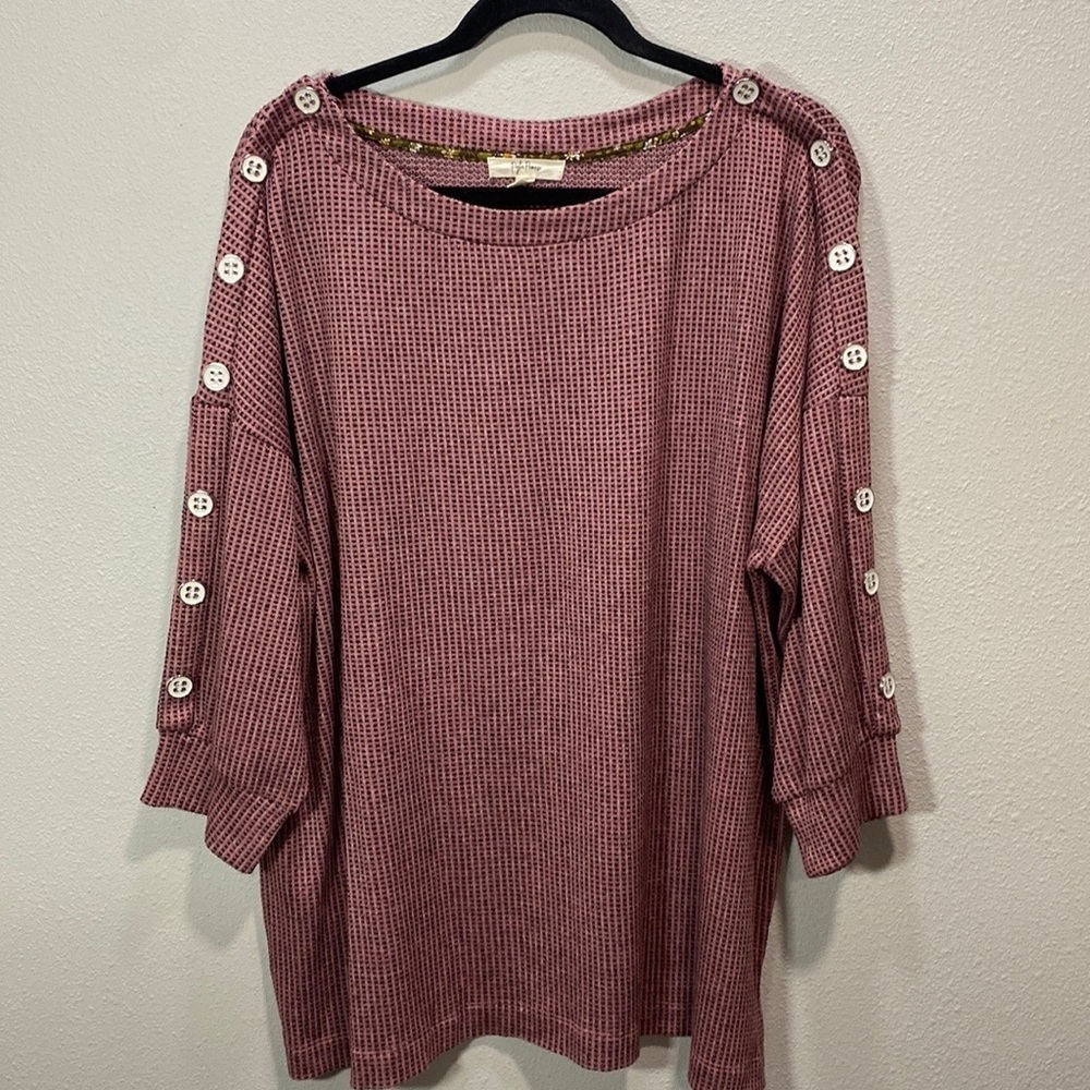 5 for $25 Peyton Primrose by C. J. Banks top‎ button sleeves pink
